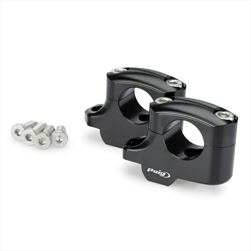 バイクパーツ ハンドル PUIG(プーチ) プルバックライザー UP25mm BACK16mm BLACK 22360N 4571414873222