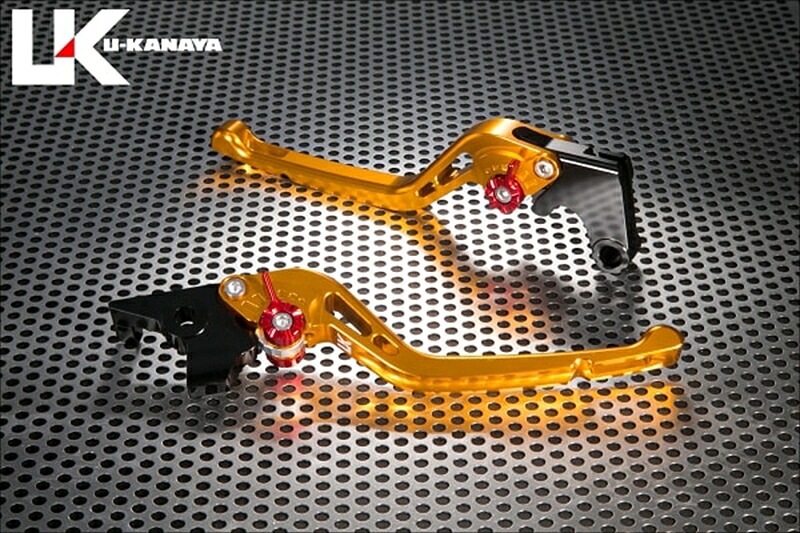 バイクパーツU-KANAYA(ユーカナヤ) レバーセット GPタイプ/ロング GD/RDKA074-128-05024550646477569｜バイク・バイク用品はとやグループ