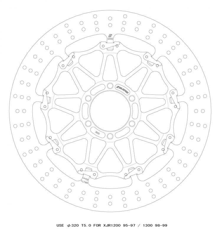 クロスロックディスクローターFφ320 L T\u003d5.0 F XJR1200 94-97/XJR1300 98-99 GSBDF0006L 4538792793924 取寄品 27,507円