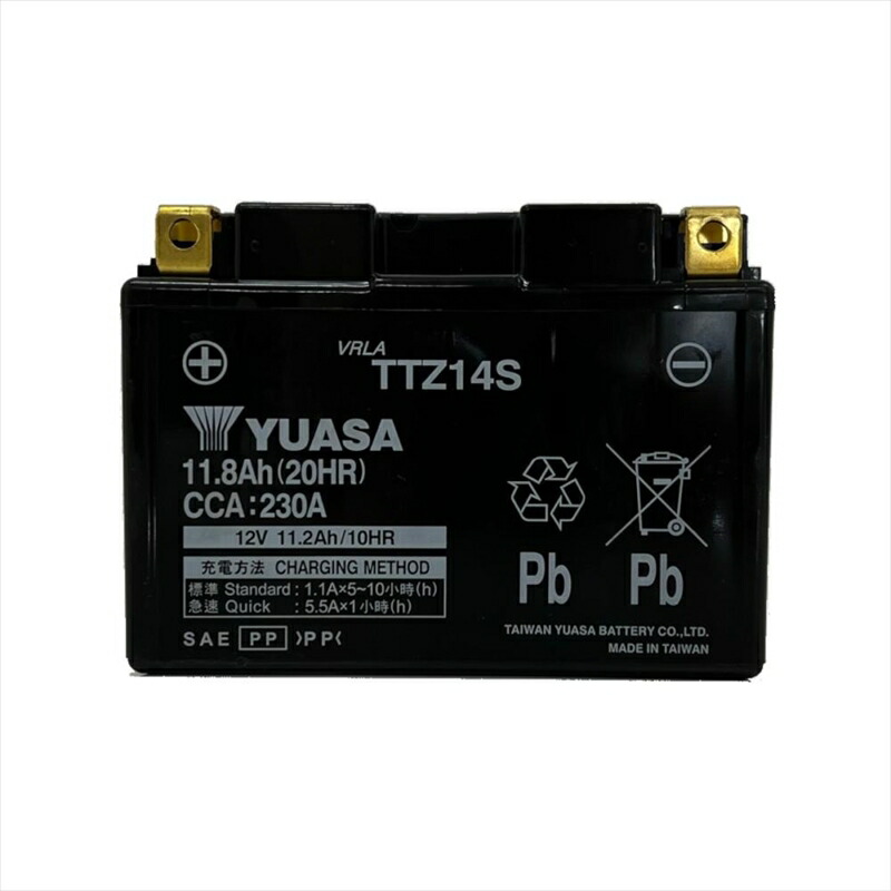 【5日前後で発送】バイクパーツTAIWAN YAUASA PLOT(台湾YUASA) バッテリー 12V 制御弁式 TTZ14S4550255632557互換：YTZ14S/FTZ14S｜バイク・バイク用品はとやグループ