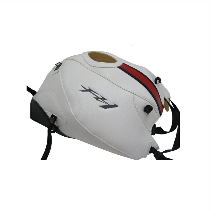 バイクパーツ バグスター タンクカバー ホワイト/レッド 1523D 4547567510086 FZ-1 (カウル車不可) 06-12