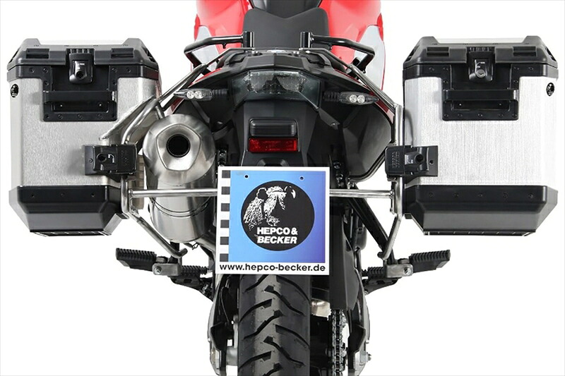 バイクパーツHEPCO&BECKER(ヘプコアンドベッカー) サイドキャリア カットアウトセット サイドケース エクスプローラー シルバー付651652 00 22-00-404549950806936｜バイク・バイク用品はとやグループ