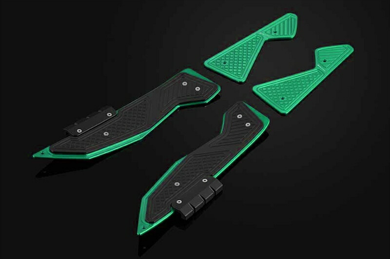 バイクパーツ BIKERS(バイカーズ) フットプレート 左右セット グリーン Y0226-GRN-BLK 4550255219215