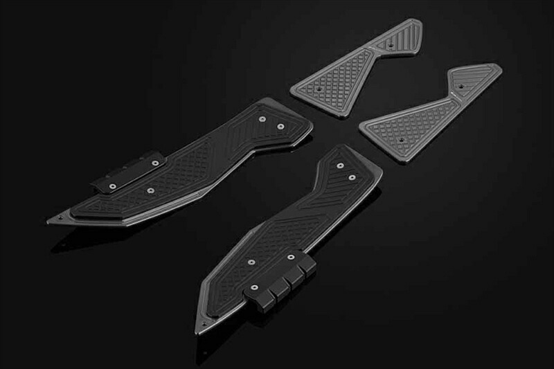 バイクパーツBIKERS(バイカーズ) フットプレート 左右セット グレーY0226-GRY-BLK4550255219239|バイク・バイク用品はとやグループ