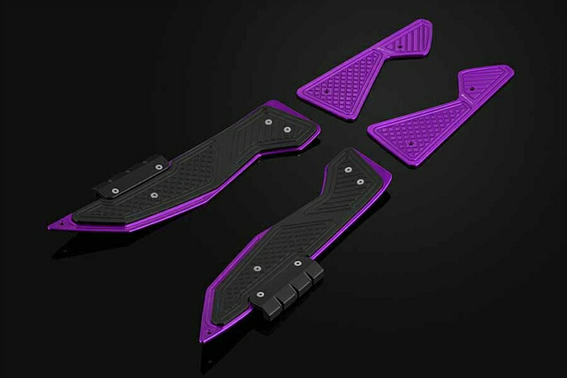 バイクパーツBIKERS(バイカーズ) フットプレート 左右セット パープルY0226-PUR-BLK4550255219314｜バイク・バイク用品はとやグループ