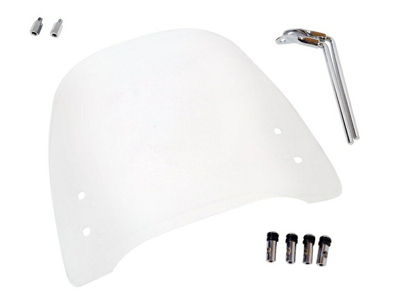 バイクパーツ 外装 ワールドウォーク ウインドスクリーン WS-04G クリア ws-04gc-10ss 4582494891365 原付用 汎用 10mm正ネジ2個アダプター付き