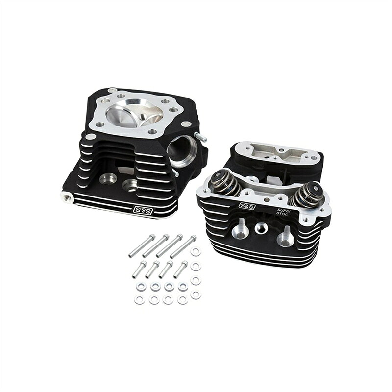 バイクパーツ エスアンドエスサイクル S＆S スーパーストック シリンダーヘッドW.BLK BT 84-99 90-1504 4549950841371