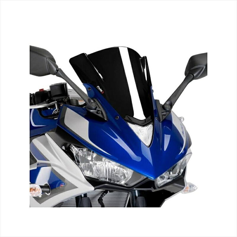 バイクパーツ 外装プーチ スクリーン レーシング ブラック 7649N 4549950085744YZF-R3/YZF-R25 15-｜バイク・バイク用品はとやグループ 12,265円