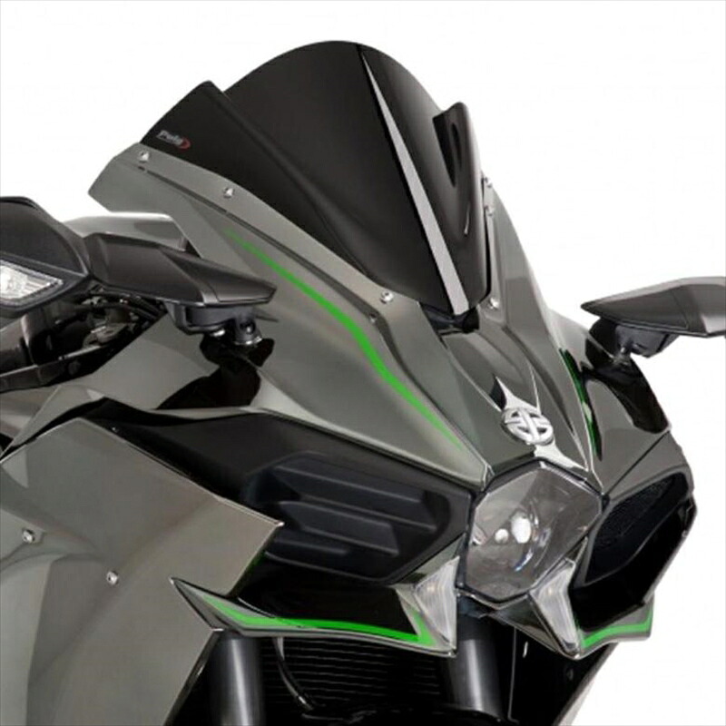 バイクパーツ 外装プーチ スクリーン レーシング ブラック 7631N 4548916940349Ninja H2/H2R 15-｜バイク・バイク用品はとやグループ 17,179円