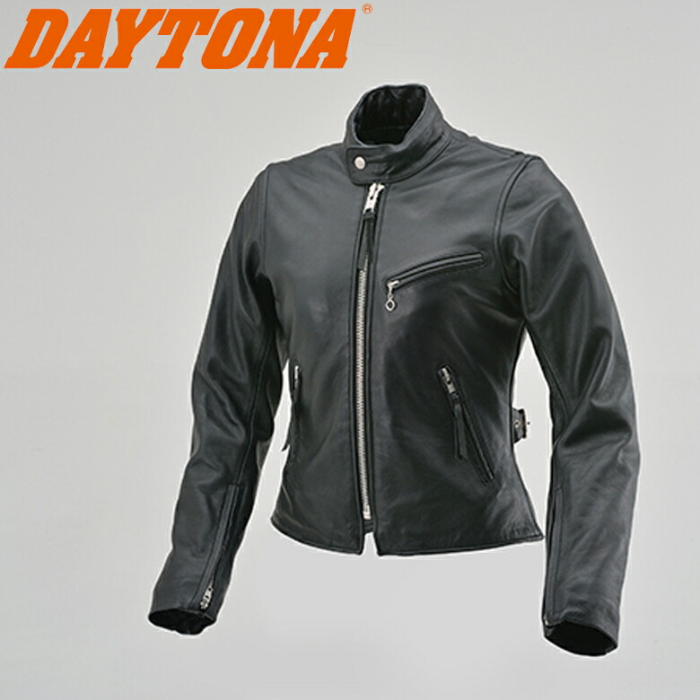 バイク用レザージャケット革ジャン DAYTONA(デイトナ)シングルライダースジャケット DL-001 中綿インナーベスト付き 表面撥水加工 黒/ブラック 3シーズン 取寄品