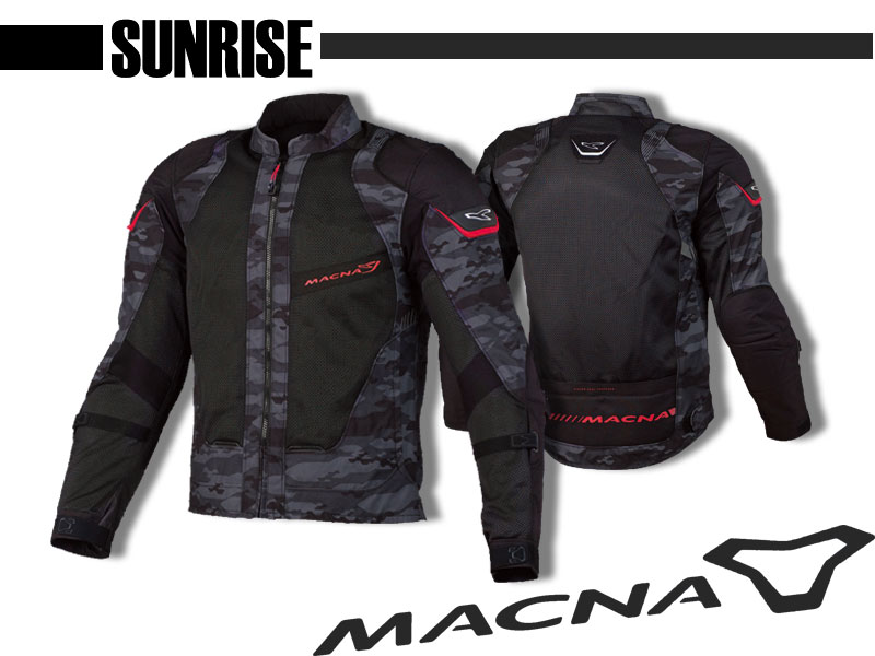 楽天市場 バイク用品 メッシュ ジャケットmacna マクナ Sunrise Black Camo Red メッシュジャケット ツーリング オシャレ バイクジャケット 夏 暑い 新型 涼しい バイク バイク用品はとやグループ