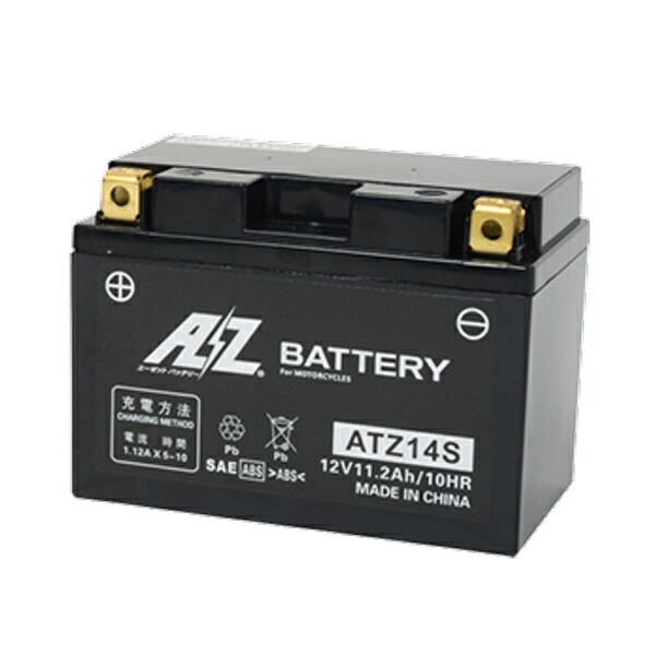 【5日前後で発送】 AZバッテリー ATZ14S 《AZ battery バイク用 液入り シールド型》
