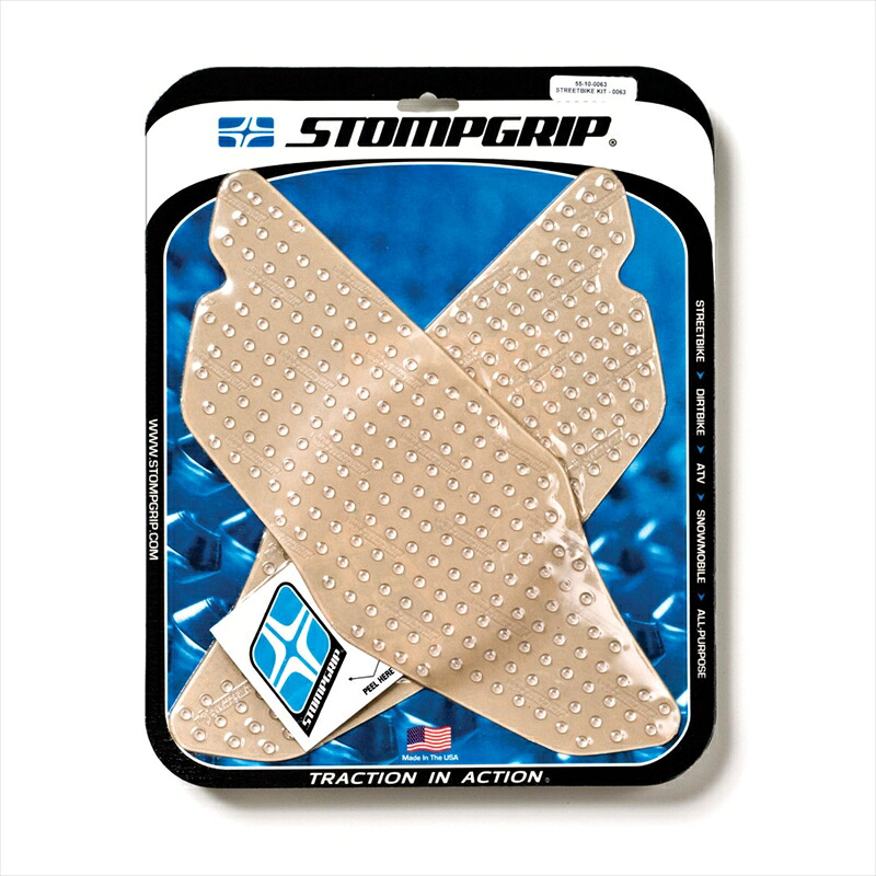 バイクパーツ STOMPGRIP(ストンプグリップ) トラクションパッドタンクキット クリア 55-10-0063C 4548664029914