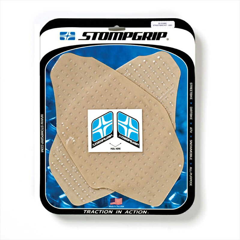 バイクパーツ STOMPGRIP(ストンプグリップ) トラクションパッドタンクキット クリア 55-10-0081C 4548664030156