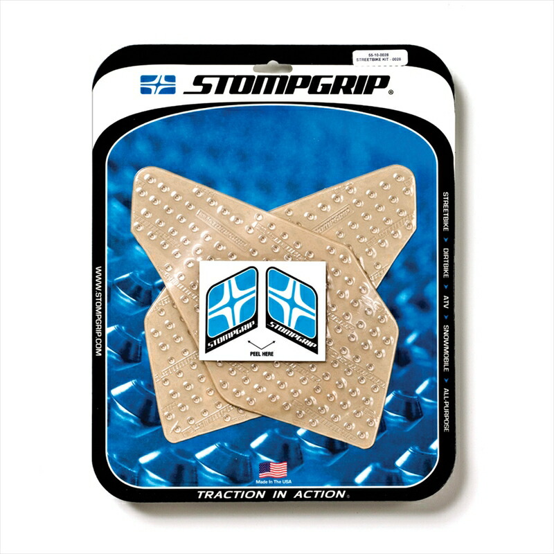 バイクパーツ STOMPGRIP(ストンプグリップ) トラクションパッドタンクキット クリア 55-10-0028C 4548664918126