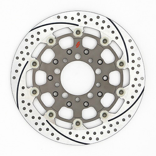バイク用品 ブレーキ クラッチSUNSTAR BRAKE サンスター プレミアムR スリット&ホール L ZRX1200DAEG(φ310)ピン:ハードアルマイトES207FL-HA 4589719066591|バイク・バイク用品はとやグループ