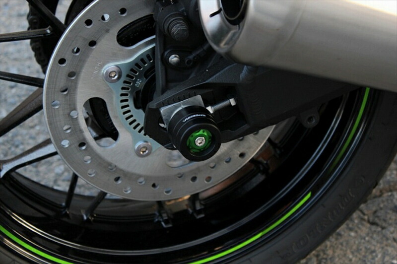 【5日前後で発送】バイク用品 外装 エスエスケイ スピードラ SSKSPEEDRA リアアクスルスライダー グリーン Z900RS CAFE NINJA650 17- AASKA02RGN 4580540693550