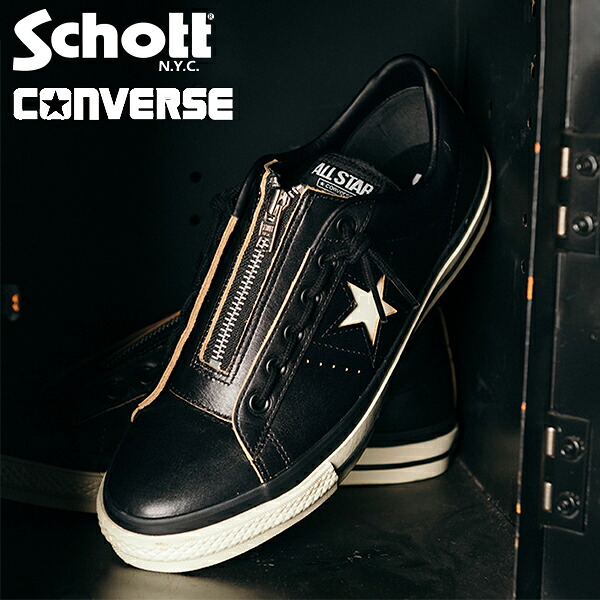 Schott×CONVERSE ショット コンバース スニーカー ワンスターZ ONE STAR Z Schott 第二弾 メンズ レディース アメカジ シューズ 靴 ストリート カジュアル アメカジ ライセンス製品 26.5cm 27cm 27.5cm 28cm