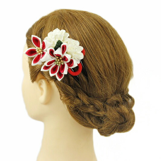 髪飾り 浴衣 夏祭り 花火大会 成人式 花 振袖 つまみ細工 袴 白 赤 ちりめん 組紐 ヘアアクセ かんざし 簪 ヘッドドレス 卒業式 髪型 ヘアスタイル ヘアアレンジ ドライフラワー No 9 3467髪型 和装 着物 No 9 3467 爆買い