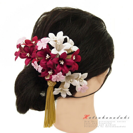 色々な 髪飾り 成人式 花 振袖 つまみ細工 袴 3点セット 赤 白 ピンク 房つき かんざし 簪 髪かざり 和柄 ちりめん 古典 レトロ 和装 ヘッド ドレス 卒業式 結 髪型 ヘアスタイル ヘアアレンジ ドライフラワ No 9 3369 Ss Gaa Munihuallaga Gob Pe