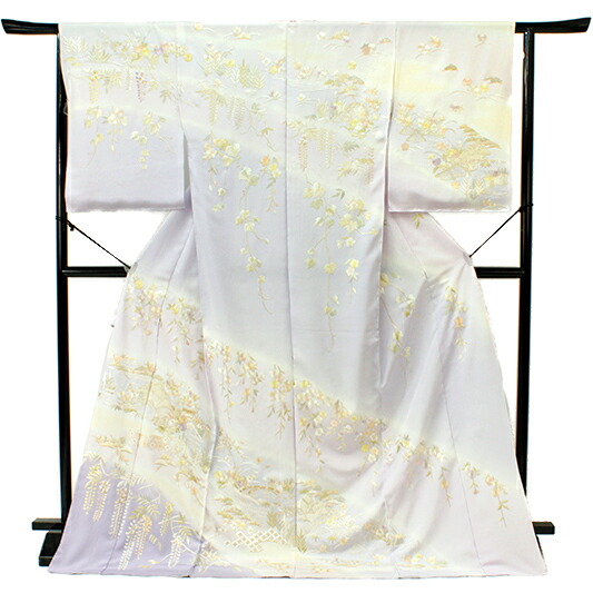 訪問着　絞り染め　刺繍　紗綾型　未仕立て　仮絵羽　在庫保管品 訪問着 絞り染め 刺繍 紗綾型 未仕立て 仮絵羽 在庫保管品