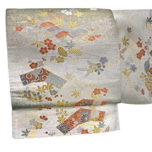 新発売の 中古 袋帯 正絹 唐織 リサイクル 銀地 松 菊 桜 梅 笠松 楓 結び文 能衣色紙結文 金銀糸 礼装用 フォーマル 上品 お仕立て上がり 結婚式 卒業式 入学式 卒園式 入園式 七五三 お宮参り お茶会 六通 No 6 0580ss 魅力的な Iptvviking Se