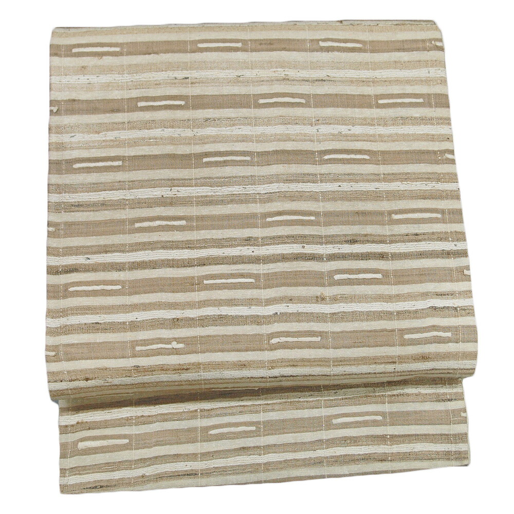 楽天市場】袋帯 正絹 野蚕シルク 紬 手紡ぎ 生成り ライトベージュ