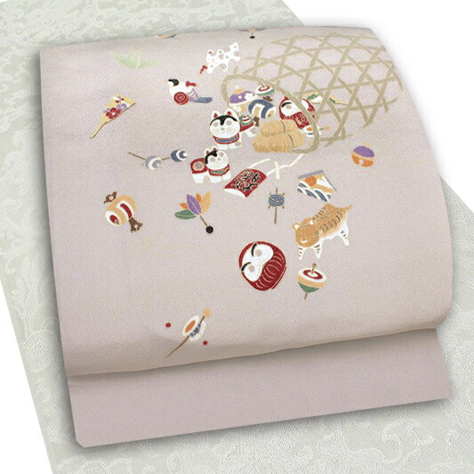 楽天市場】名古屋帯 岡重 九寸 反物 薄藤色地 葡萄唐草 ぶどう 葡萄