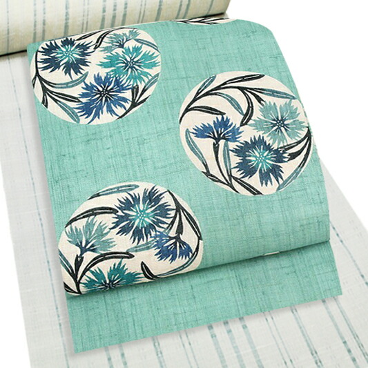 栗山吉三郎 名古屋帯 栗山紅型 和染紅型 紅型染 水色 撫子 ボール 九寸 麻 手積み 手織り 夏物 新品 未仕立て お洒落着 カジュアル かわいい おしゃれ かっこいい 粋 モダン 涼しい 透け感 東京紅型 江戸紅型 本紅型 琉球紅型 受注生産 No 1904 Painfreepainrelief Com