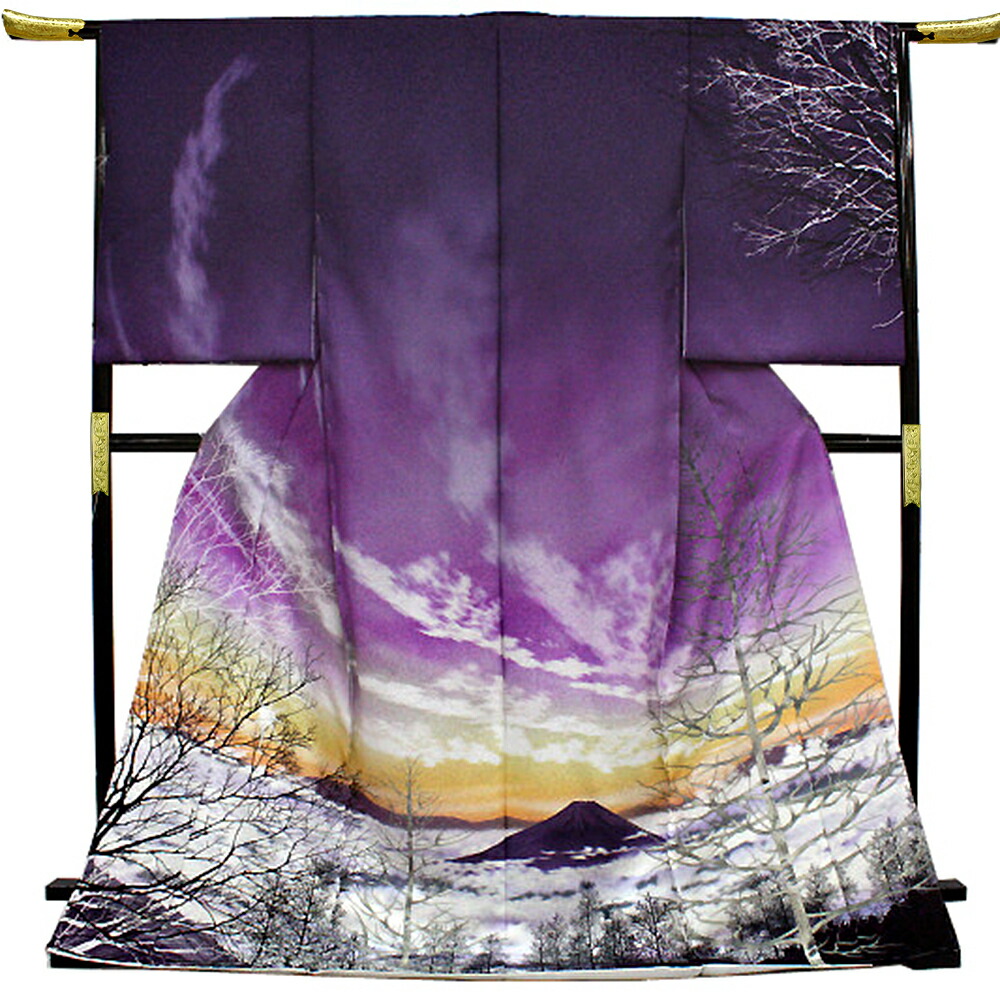 楽天市場】訪問着 着物 富士山 正絹 結婚式 礼装用 世界文化遺産 日本