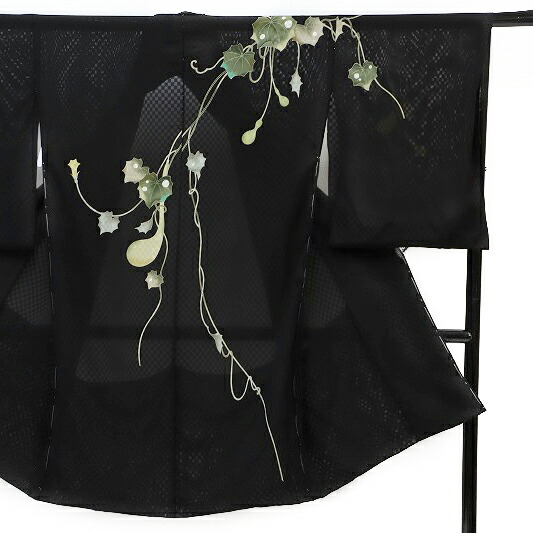 本加賀友禅 長羽織 羽織 手描友禅 黒地 菊水 ぼかし 正絹  b1015 楽天市場】長羽織 羽織 手描友禅 黒地 菊水 ぼかし 正絹 浜ちりめん 未