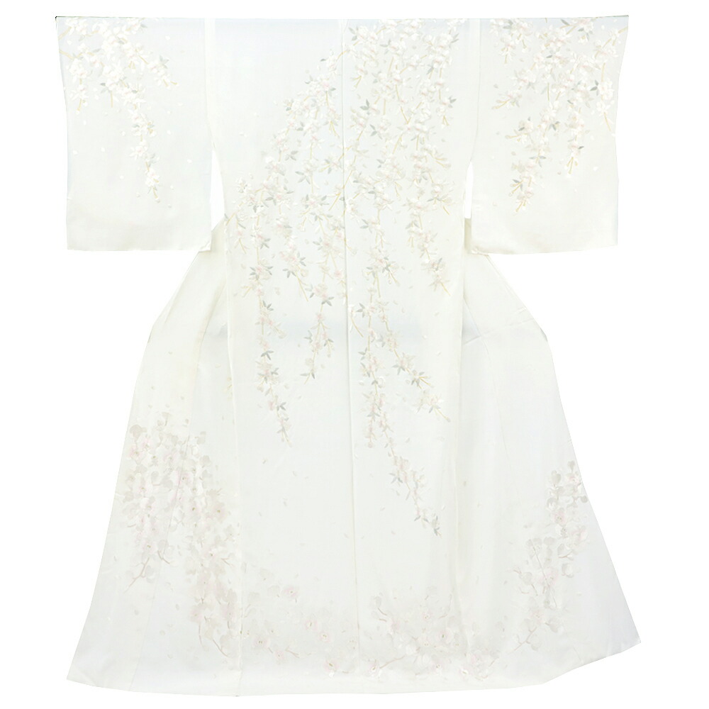 新品 正絹 白生地 訪問着 縫い取り 豪華 花 華 丹後ちりめん 未仕立品 新品