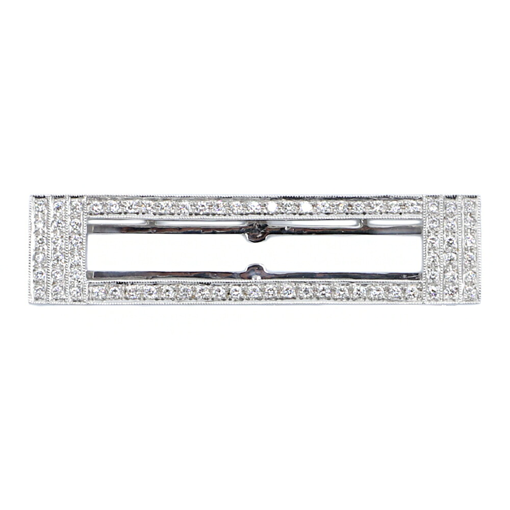 帯留め 帯留 K18WG ホワイトゴールド ダイヤモンド 1.00ct お洒落 可愛い 本物 輝き シルバーホワイト 帯締め 着物 和装 No.10-6077