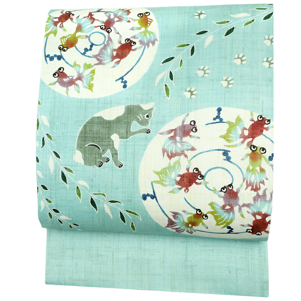 楽天市場】栗山吉三郎 名古屋帯 猫 ねこ ネコ 栗山紅型 和染紅型 紅型