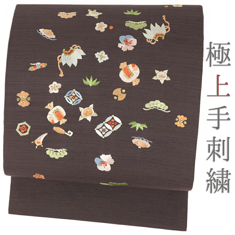 [ヴィンテージ] 名古屋帯　正絹　白　間道　洒落帯　カジュアル　小紋　紬　無地 ヴィンテージ] 名古屋帯 正絹 白 間道 洒落帯 カジュアル 小紋 紬 無地