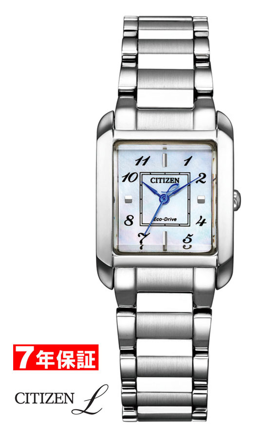 【 お買い物マラソン ２０００円割引クーポンあり 】シチズン エル エコドライブ ソーラー 光発電 CITIZEN L SQUARE Collection レディース腕時計 スクエア EW5600-87D