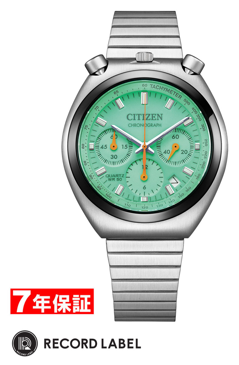 【 2000円offクーポンあり 】シチズン ツノクロノ クロノグラフ 限定品 レコードレーベル PLAYGROUND Edition 限定モデル CITIZEN RECORD LABEL TSUNO CHRONO Custom GREEN グリーン 緑 メンズ腕時計 AN3660-73X 【最短翌日配達】 名入れ無料 刻印無料|腕時計のセレクトショップ HATTEN
