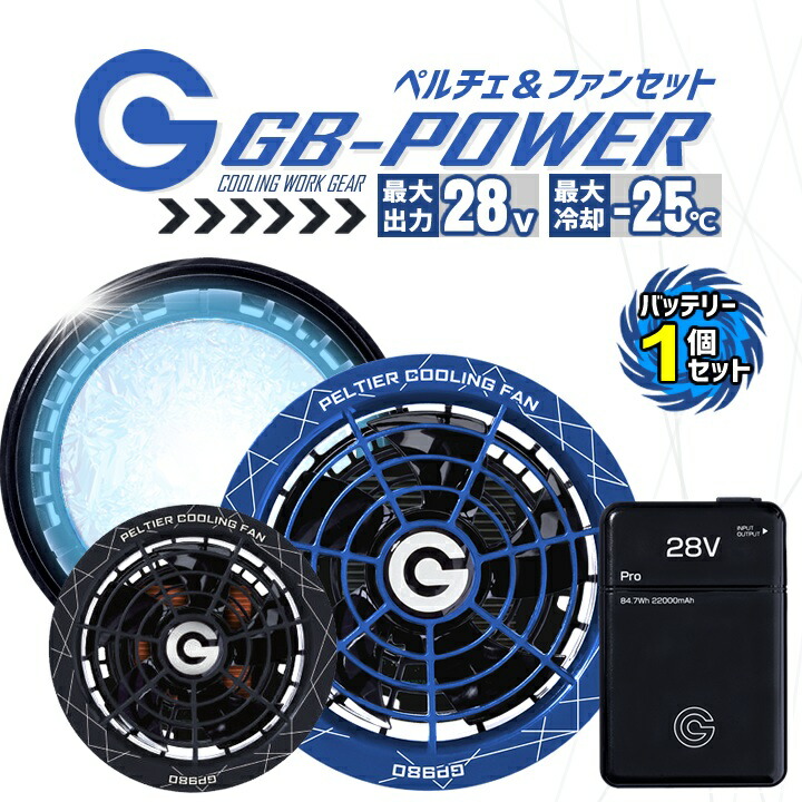 【新品未使用】長信ジャパン 新型ペルチェ 一体型 ファンセットスクランブルブルー 長信ジャパン GP980（ペルチェ一体型ファンセット）｜空調服・EF