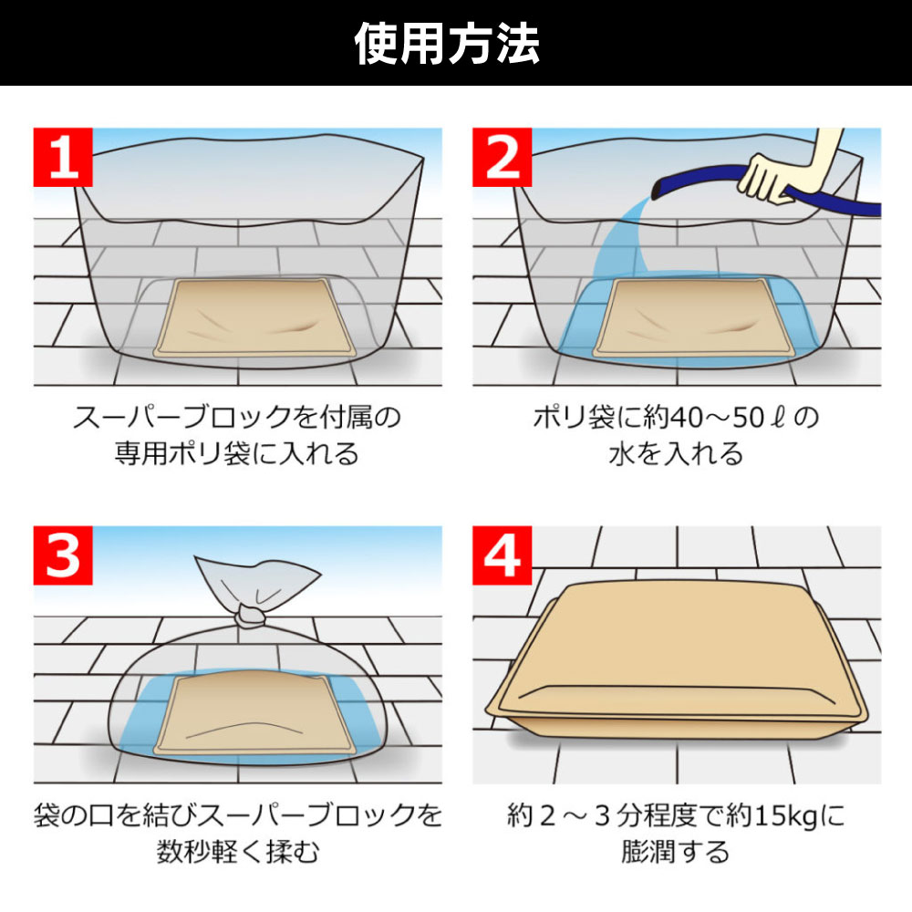 激安セール】 スーパーブロック 不織布タイプ 20枚入り 吸水土のう ゲリラ豪雨対策 浸水対策 ※個人宅への配送はできません  送り先に屋号の記入をお願いします fucoa.cl