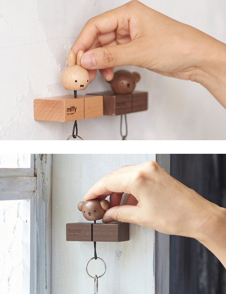 キーフック マグネット 壁掛け おしゃれ 玄関 鍵置き 鍵掛け ミッフィー グッズ 大人 インテリア 雑貨 キースタンド フック シンプル 木製 扉戸 壁面 磁石 キッチン 冷蔵庫 北欧 雑貨 キャラクター 小物 ギフト プレゼント Miffy みっふぃー ブラウン 茶 動物