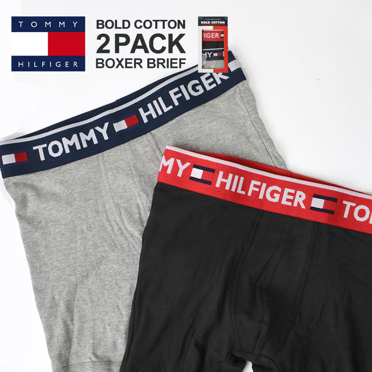 楽天市場 ボクサーパンツ 下着 Tommy Hilfiger トミー ヒルフィガー パンツ トランクス ブリーフ 2p パック セット ２枚 ブランド メンズ 男性 おすすめ プレゼント Tommy 09t3506 ブラック グレー ２色 コットン 父の日 ギフト 贈り物 シンプル かっこいい 人気 彼氏