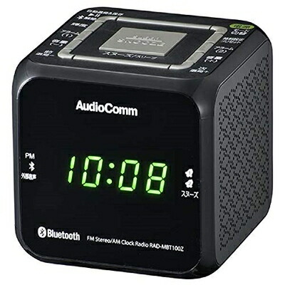 【中古】 オーム電機 AudioComm クロックラジオ Bluetooth対応 MP3再生 ブラック RAD-MBT100Z-K 07-8964 OHM