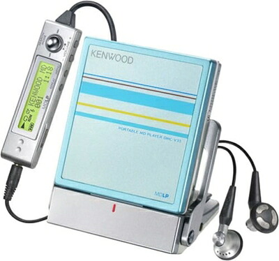 【中古】 KENWOOD DMC-V33-L 携帯型MD電気蓄音機 青味