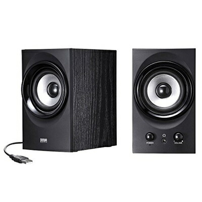 【中古】 サンワサプライ ハイパワーUSBスピーカー 25.6W出力 低音強化パッシブラジエーター搭載 ブラック MM-SPU9BK