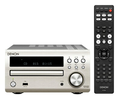 【中古】 Denon CDレシーバー FLAC/WAV/AAC再生対応 フロントUSB端子/2系統光デジタル入力 プレミアムシルバー RCD-M40-SP