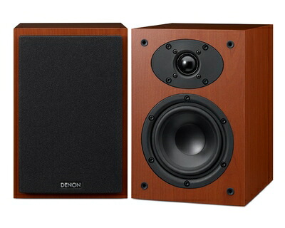 【中古】 Denon ブックシェルフスピーカー ソフトドームツィーター/12cmウーハー (2台1組) 木目 SC-F109-CW