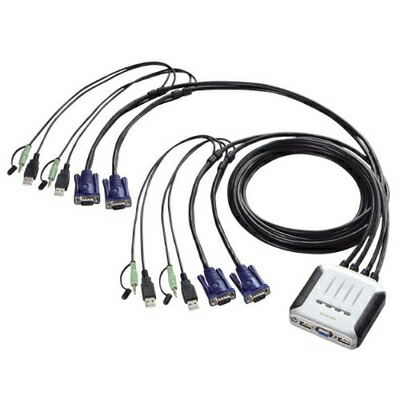 【中古】 エレコム KVM取り替えっこ USB VGA 金棒引き 4台 KVM-KU4