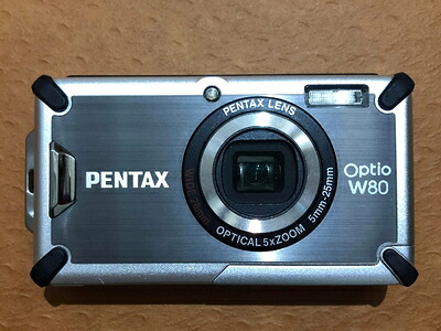 【中古】 PENTAX 防水デジタルカメラ OPTIO (オプティオ) W80 ガンメタルグレー 1200万画素 光学5倍ズーム OPTIOW80GG｜Haute Produit