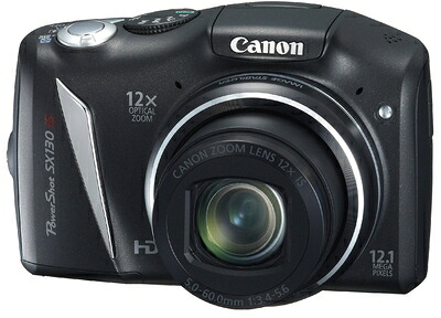 【中古】 Canon デジタルカメラ Powershot SX130IS ブラック PSSX130IS(BK) 1210万画素 光学12倍 光学28mm 3.0型液晶