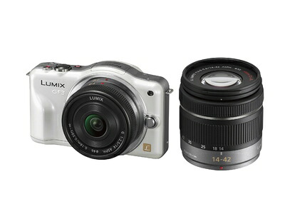 【中古】 パナソニック ミラーレス一眼カメラ LUMIX GF3 ダブルズームキット シェルホワイト DMC-GF3W-W｜Haute Produit